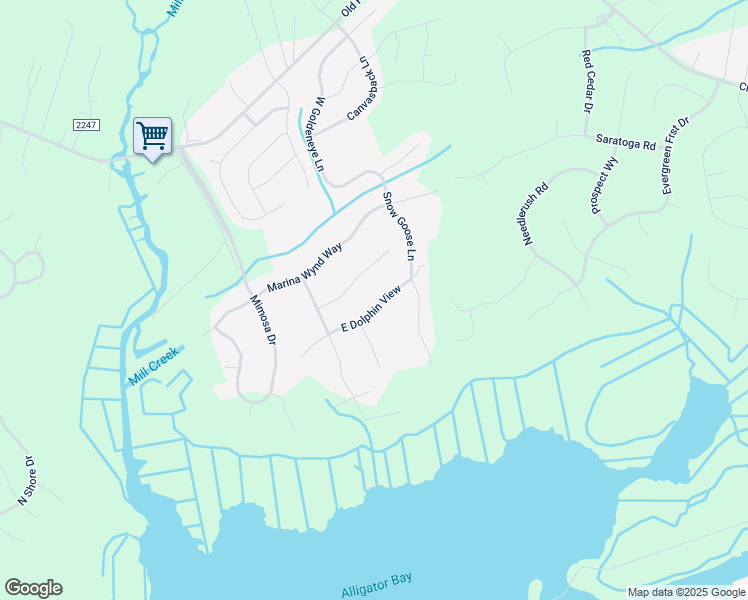 map of restaurants, bars, coffee shops, grocery stores, and more near 311 East Dolphin View in Sneads Ferry