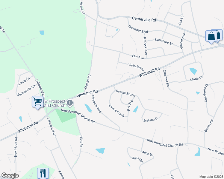 map of restaurants, bars, coffee shops, grocery stores, and more near 200 Spruce Creek in Anderson