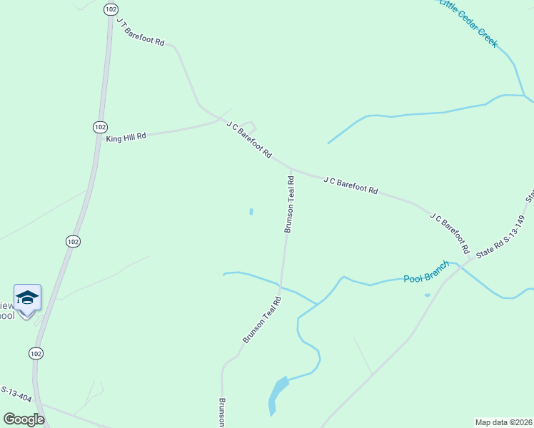 map of restaurants, bars, coffee shops, grocery stores, and more near Brunson Teal Road in Patrick