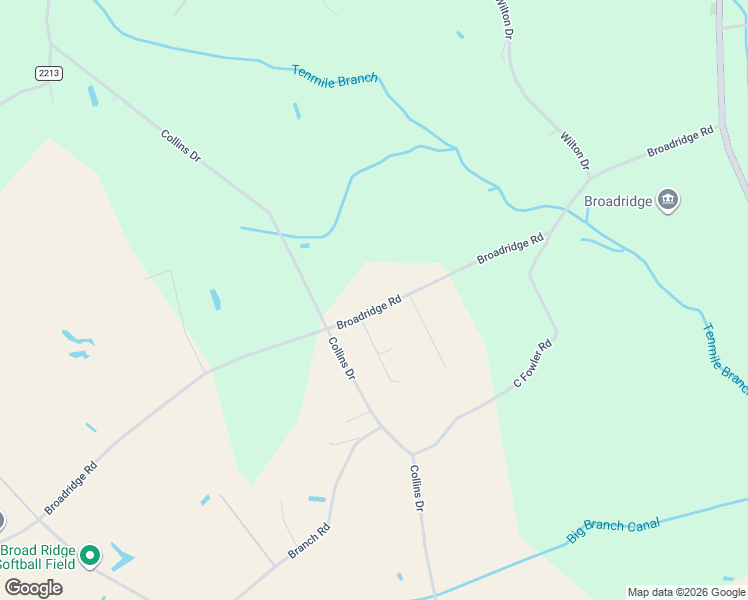 map of restaurants, bars, coffee shops, grocery stores, and more near 2099 North Broadridge Road in Lumberton