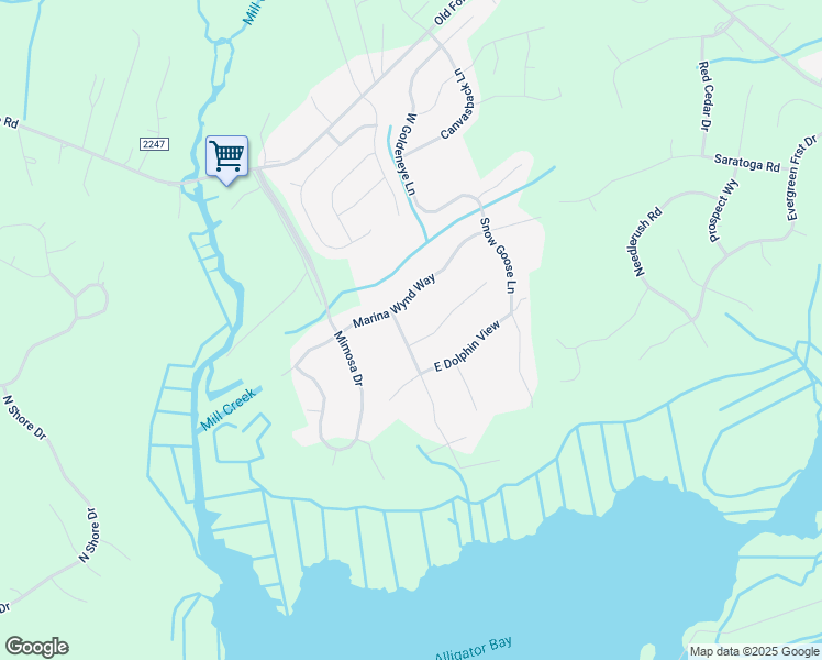 map of restaurants, bars, coffee shops, grocery stores, and more near 211 Royal Tern Drive in Sneads Ferry