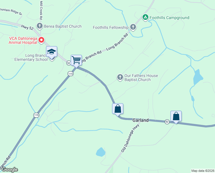 map of restaurants, bars, coffee shops, grocery stores, and more near Lewis Brown Road in Lumpkin County