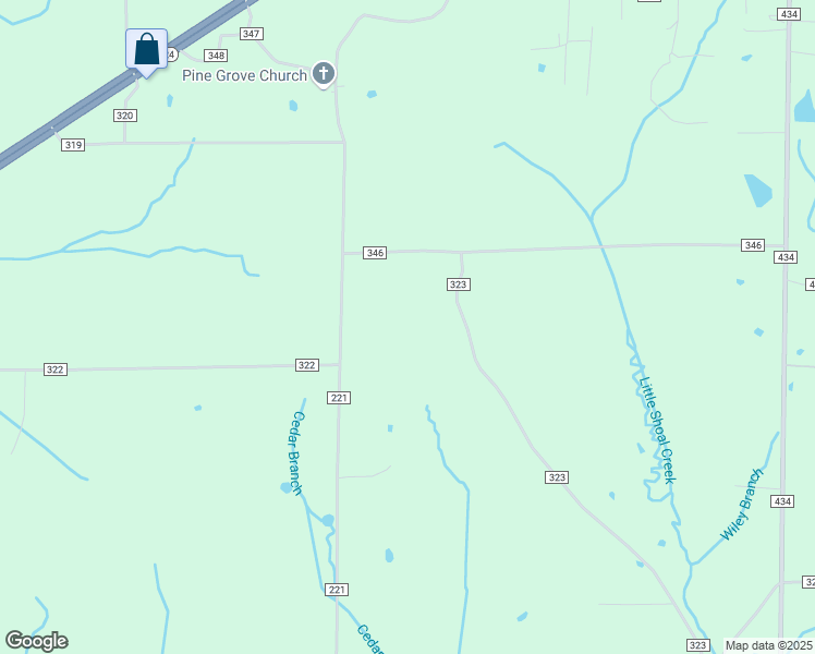 map of restaurants, bars, coffee shops, grocery stores, and more near 126 County Road 346 in Moulton
