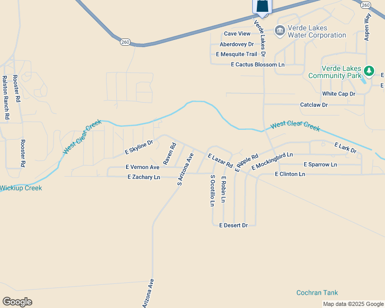 map of restaurants, bars, coffee shops, grocery stores, and more near 3201 East Lazar Road in Camp Verde