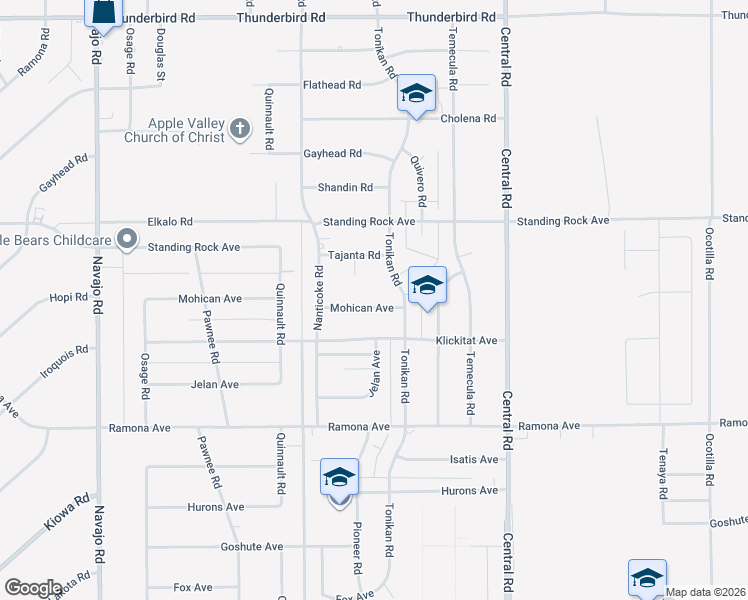 map of restaurants, bars, coffee shops, grocery stores, and more near 22242 Mohican Avenue in Apple Valley