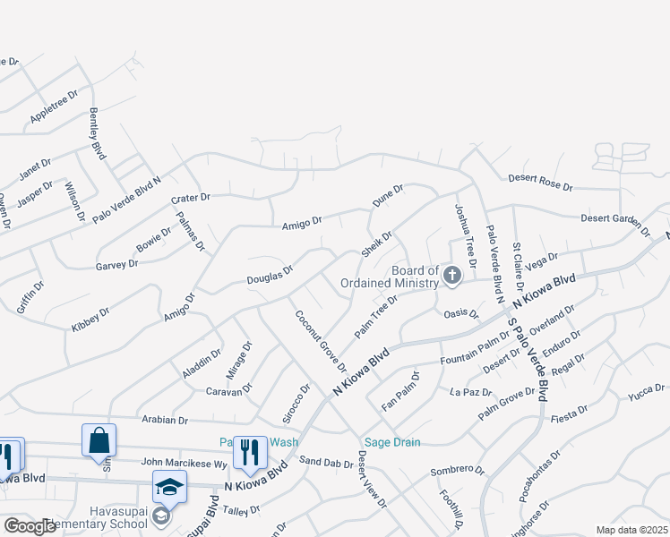 map of restaurants, bars, coffee shops, grocery stores, and more near 3248 Simitan Drive in Lake Havasu City
