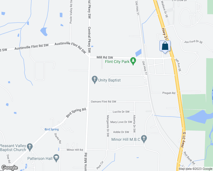 map of restaurants, bars, coffee shops, grocery stores, and more near 138 Hamaker Street Southwest in Decatur