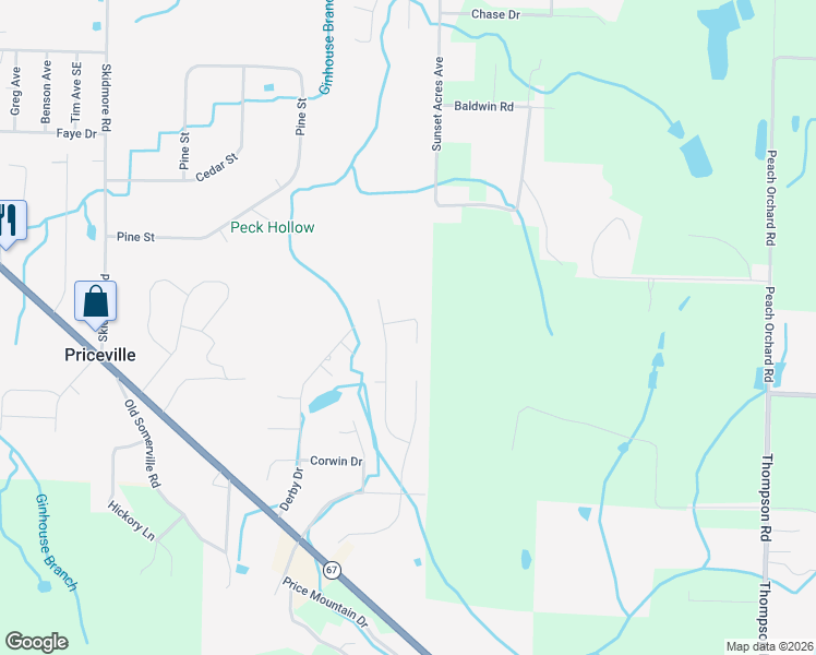 map of restaurants, bars, coffee shops, grocery stores, and more near 51 Maryland Drive in Decatur