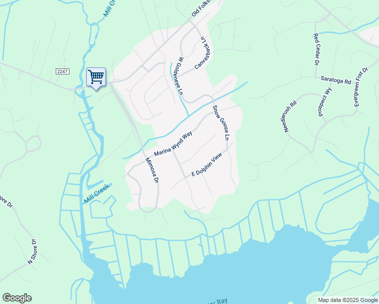 map of restaurants, bars, coffee shops, grocery stores, and more near 105 Shoveler Court in Sneads Ferry