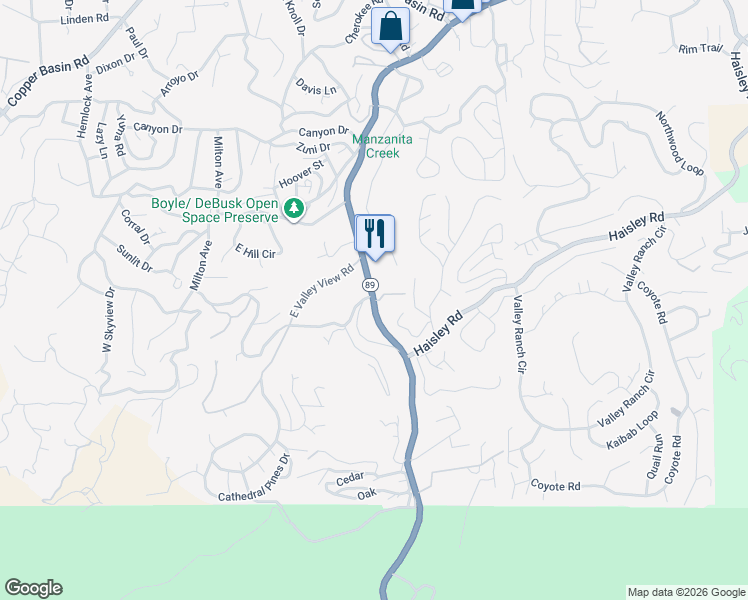 map of restaurants, bars, coffee shops, grocery stores, and more near 1283-1347 White Spar Rd in Prescott