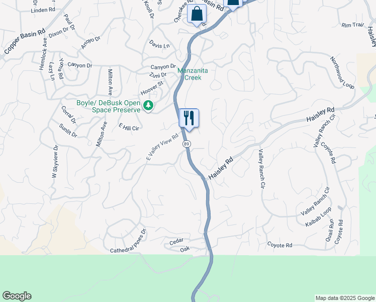 map of restaurants, bars, coffee shops, grocery stores, and more near 1283-1347 White Spar Rd in Prescott