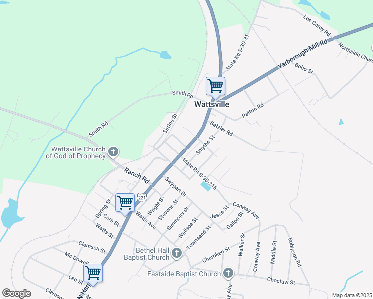 map of restaurants, bars, coffee shops, grocery stores, and more near 400 Lucas Avenue in Laurens