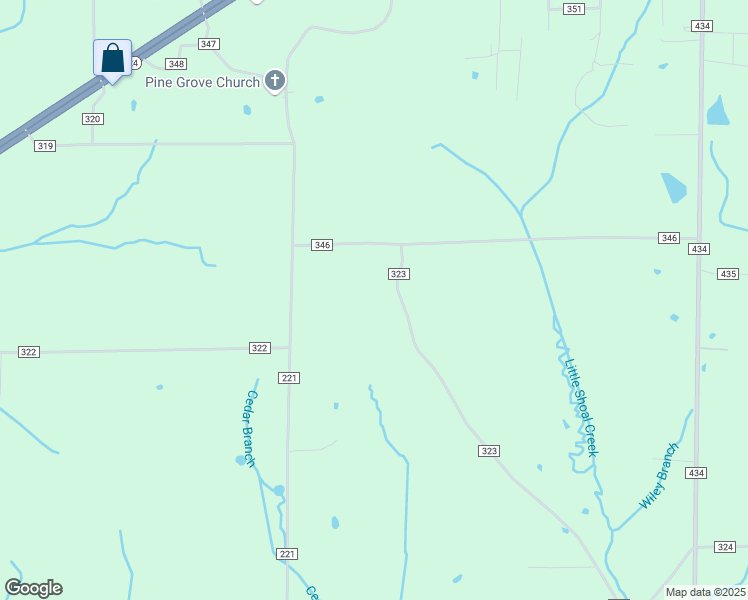 map of restaurants, bars, coffee shops, grocery stores, and more near 126 County Road 346 in Moulton