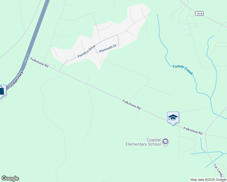 map of restaurants, bars, coffee shops, grocery stores, and more near 271 Folkstone Road in Holly Ridge