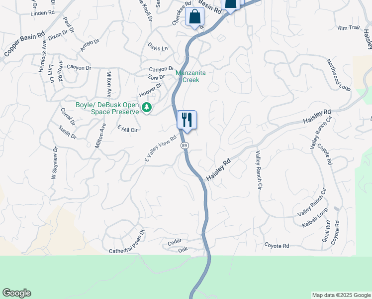 map of restaurants, bars, coffee shops, grocery stores, and more near 1283-1347 White Spar Rd in Prescott