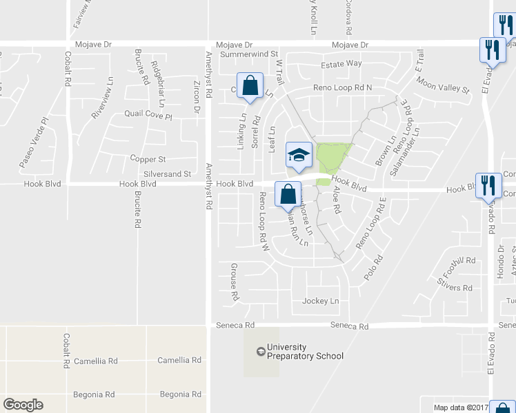 map of restaurants, bars, coffee shops, grocery stores, and more near 14843 Coachman Road in Victorville