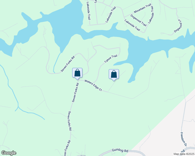 map of restaurants, bars, coffee shops, grocery stores, and more near 118 Tahoe Trail in Martin