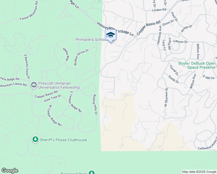map of restaurants, bars, coffee shops, grocery stores, and more near 1483 Eureka Ridge Way in Prescott