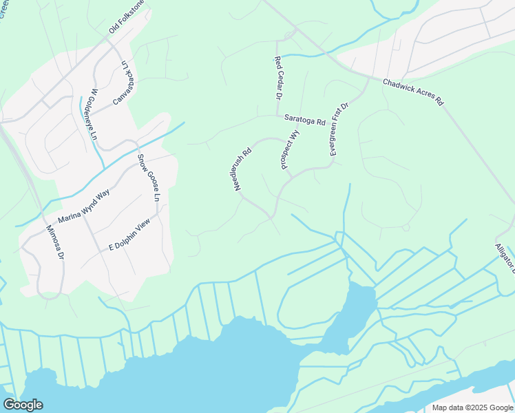 map of restaurants, bars, coffee shops, grocery stores, and more near Needlerush Road in Onslow County