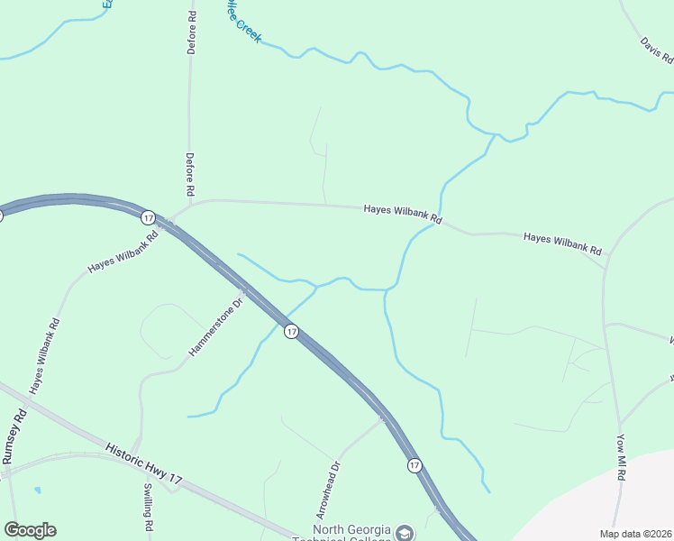 map of restaurants, bars, coffee shops, grocery stores, and more near 374 Hayes Wilbanks Road in Toccoa