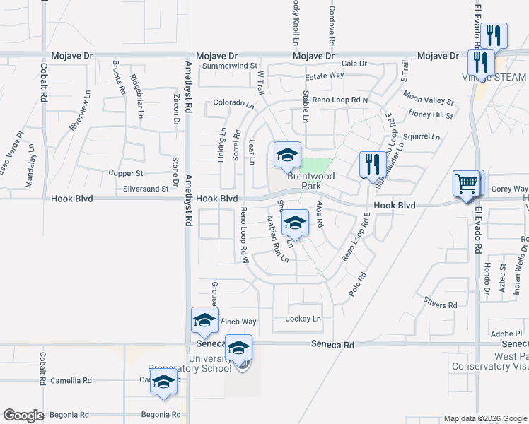 map of restaurants, bars, coffee shops, grocery stores, and more near 13894 Palomino Court in Victorville