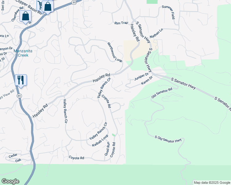 map of restaurants, bars, coffee shops, grocery stores, and more near 165 Partridge Lane in Prescott