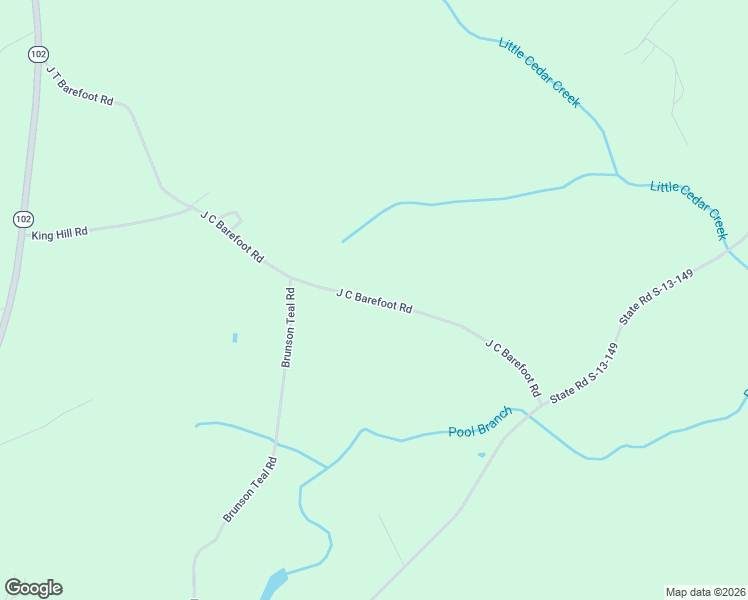 map of restaurants, bars, coffee shops, grocery stores, and more near 1043 J C Barefoot Road in Patrick