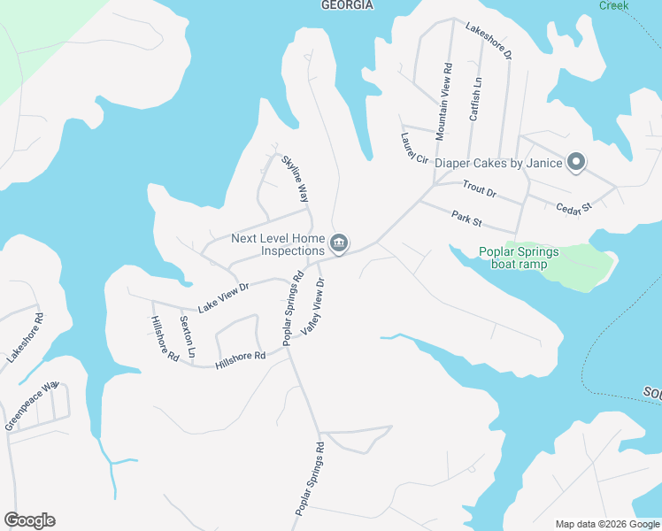 map of restaurants, bars, coffee shops, grocery stores, and more near 1282 Poplar Springs Road in Lavonia