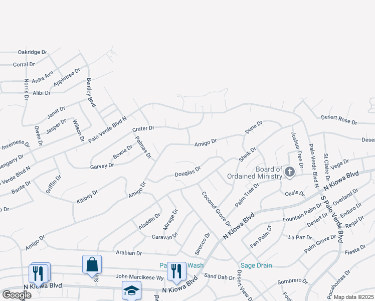 map of restaurants, bars, coffee shops, grocery stores, and more near 3150 Amigo Dr in Lake Havasu City
