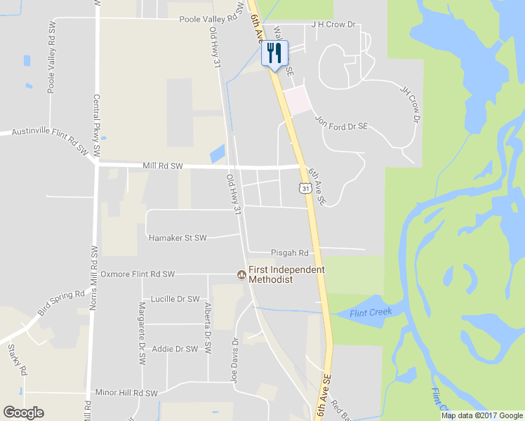 map of restaurants, bars, coffee shops, grocery stores, and more near 1205 Conner Street Southeast in Decatur