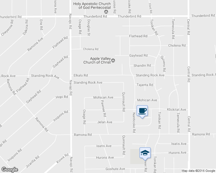 map of restaurants, bars, coffee shops, grocery stores, and more near 21947 Standing Rock Avenue in Apple Valley