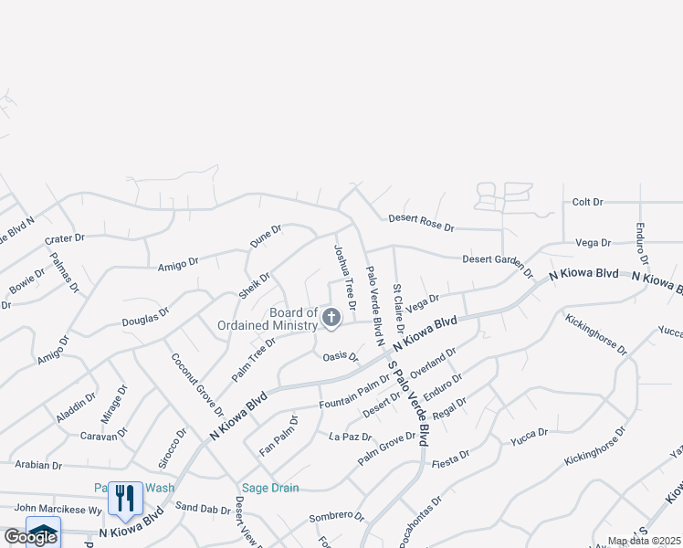 map of restaurants, bars, coffee shops, grocery stores, and more near 961 Joshua Tree Drive in Lake Havasu City