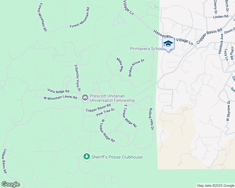 map of restaurants, bars, coffee shops, grocery stores, and more near 1801 Christina Way in Prescott