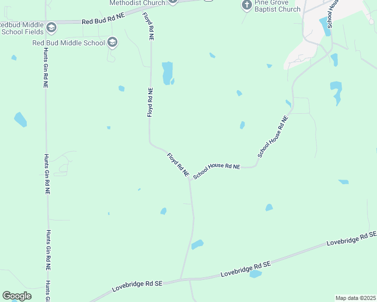 map of restaurants, bars, coffee shops, grocery stores, and more near 500 Floyd Road Northeast in Calhoun