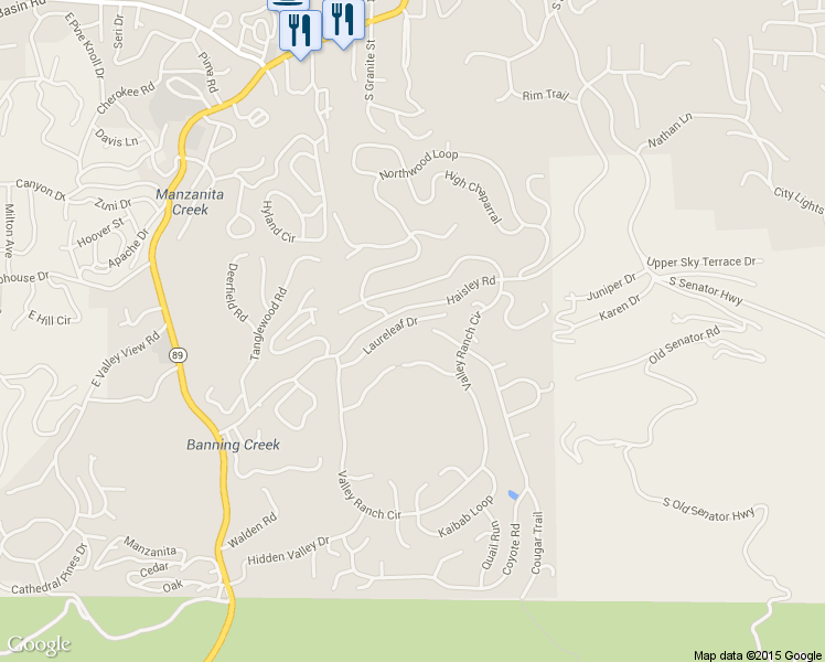 map of restaurants, bars, coffee shops, grocery stores, and more near 305 Laureleaf Dr in Prescott