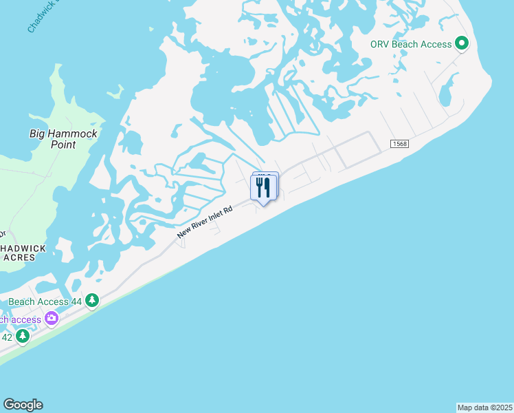 map of restaurants, bars, coffee shops, grocery stores, and more near 2000 New River Inlet Road in North Topsail Beach