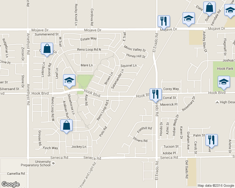 map of restaurants, bars, coffee shops, grocery stores, and more near 14247 Tortoise Place in Victorville