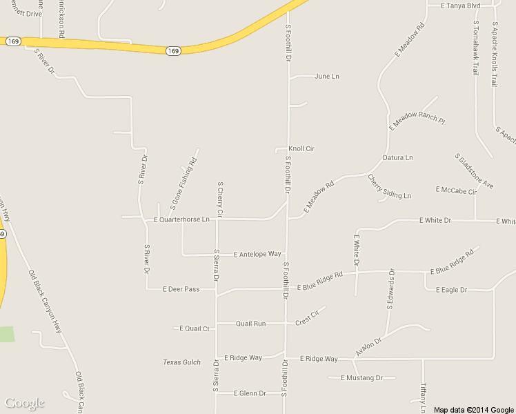 map of restaurants, bars, coffee shops, grocery stores, and more near 13890 East Quarterhorse Lane in Dewey-Humboldt