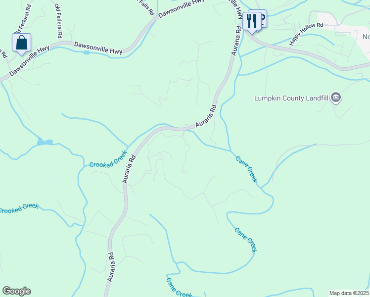 map of restaurants, bars, coffee shops, grocery stores, and more near 114 Clementine Drive in Dahlonega