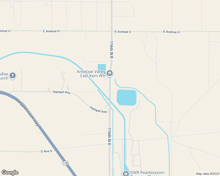 map of restaurants, bars, coffee shops, grocery stores, and more near 116th Street East in Los Angeles County