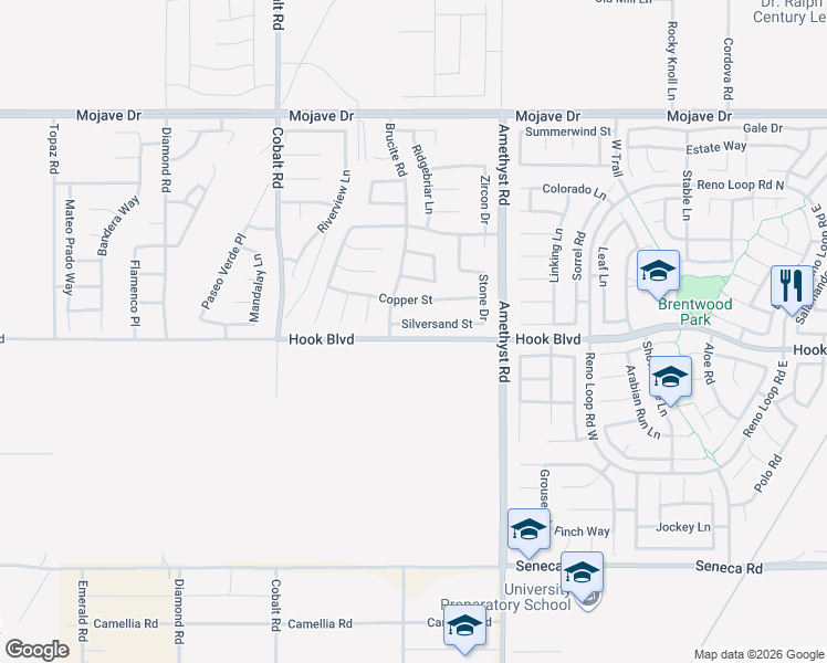 map of restaurants, bars, coffee shops, grocery stores, and more near 13559 Silversand Street in Victorville