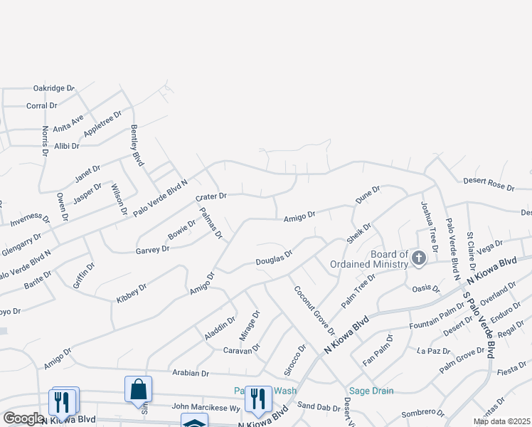 map of restaurants, bars, coffee shops, grocery stores, and more near 3150 Amigo Dr in Lake Havasu City