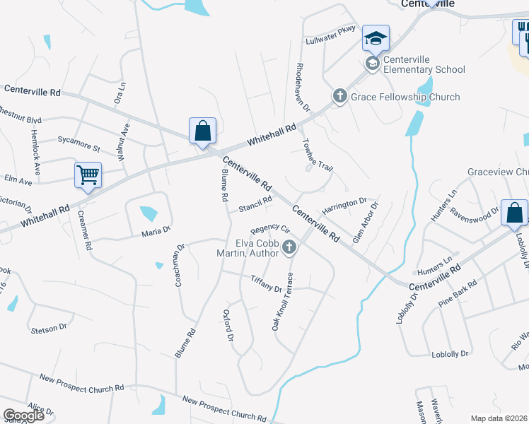 map of restaurants, bars, coffee shops, grocery stores, and more near 615 Regency Circle in Anderson