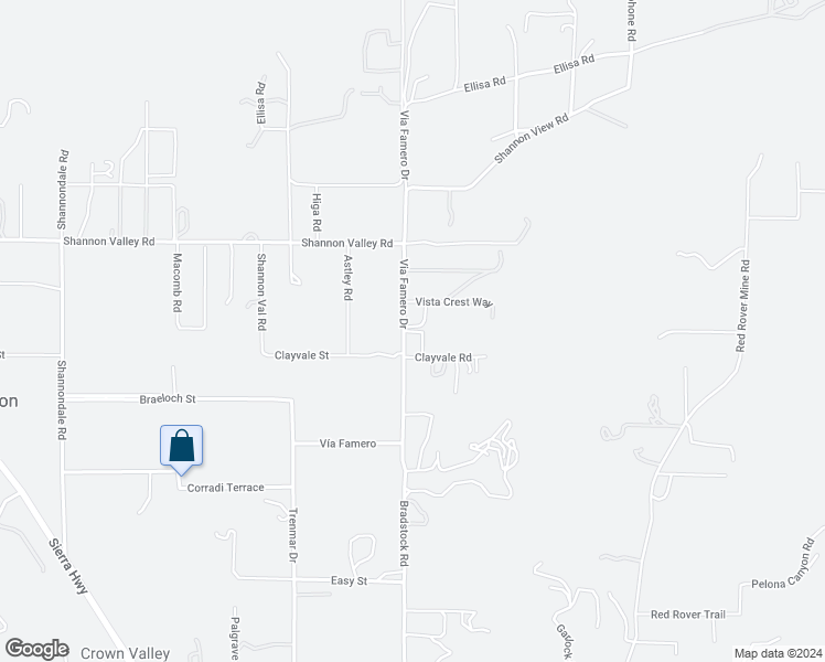 map of restaurants, bars, coffee shops, grocery stores, and more near Via Famero Drive in Acton