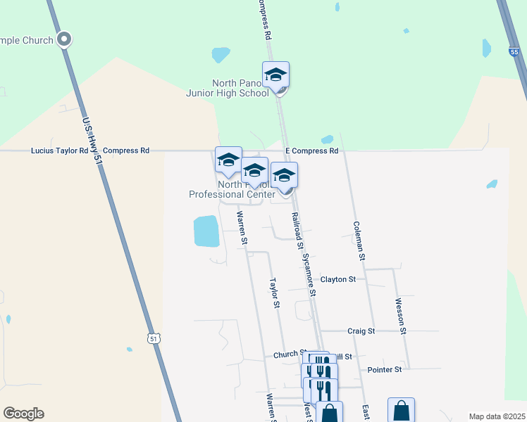 map of restaurants, bars, coffee shops, grocery stores, and more near North Street in Como