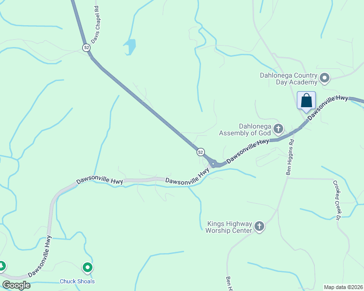 map of restaurants, bars, coffee shops, grocery stores, and more near 219 Georgia 52 in Dahlonega