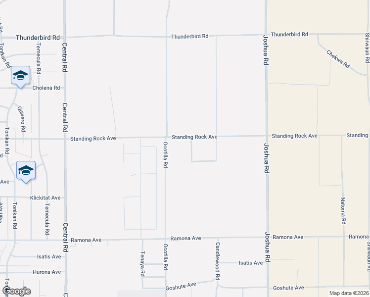 map of restaurants, bars, coffee shops, grocery stores, and more near 14848 Mesquite Road in Apple Valley