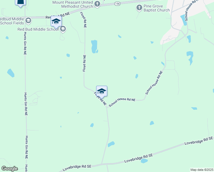 map of restaurants, bars, coffee shops, grocery stores, and more near 500 Floyd Road Northeast in Calhoun