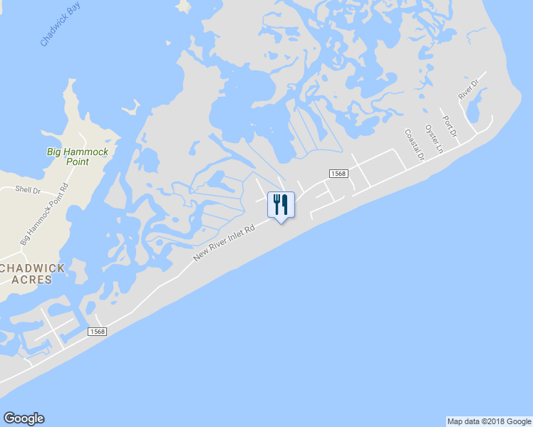 map of restaurants, bars, coffee shops, grocery stores, and more near 1987 New River Inlet Road in Sneads Ferry
