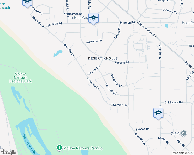 map of restaurants, bars, coffee shops, grocery stores, and more near 18255 Winnetka Road in Apple Valley